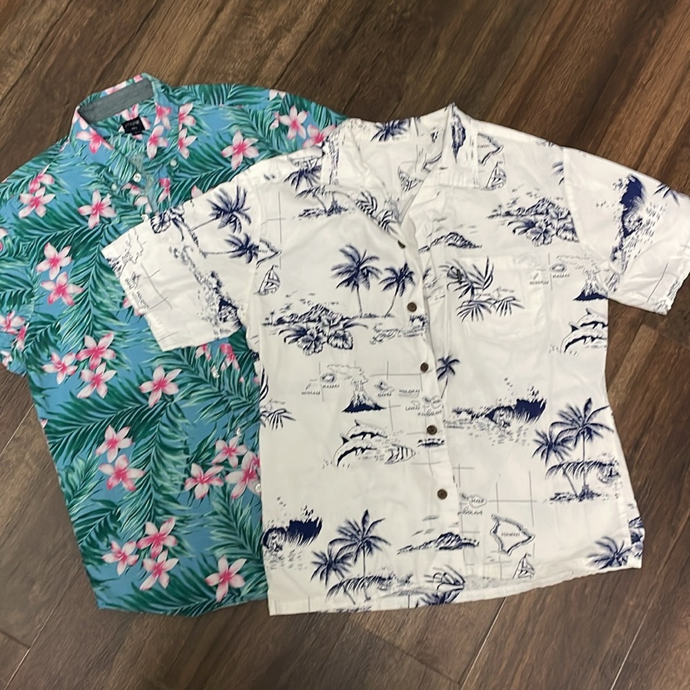 LOT of two Hawaiian shirts